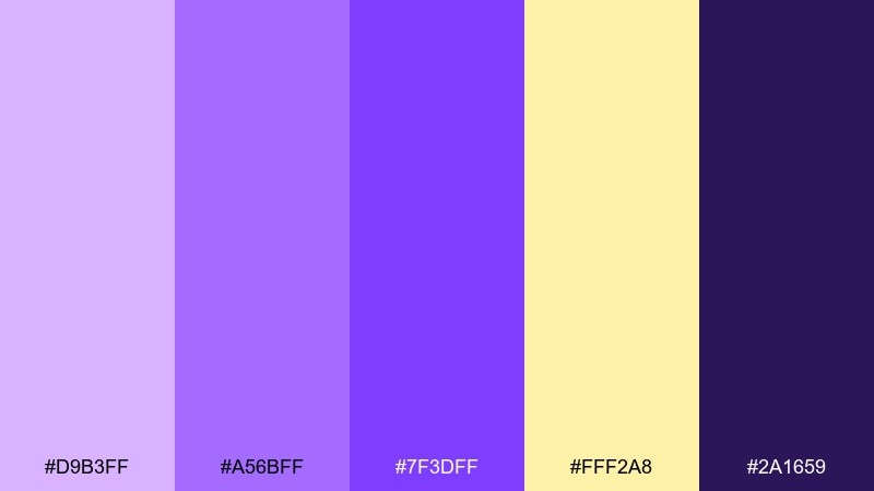 grape soda kids purple lilac color palette with hex codes