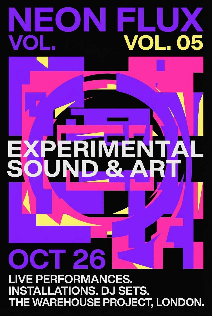 neon violet event poster