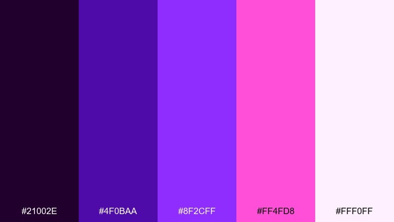 grape soda pop color palette with hex codes