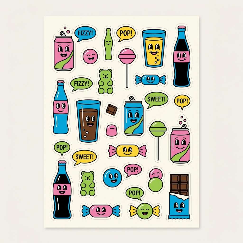 grape soda sticker sheet