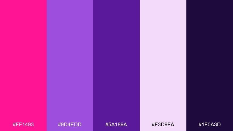 grape sorbet deep pink color palette with hex codes