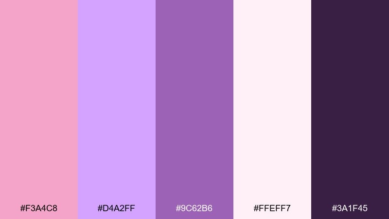 grape sorbet lavender pink color combination with hex codes