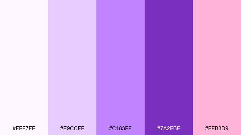 grape sorbet color palette with hex codes