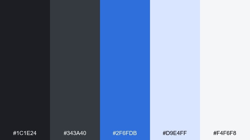graphite & cobalt accent professional color palette with hex codes