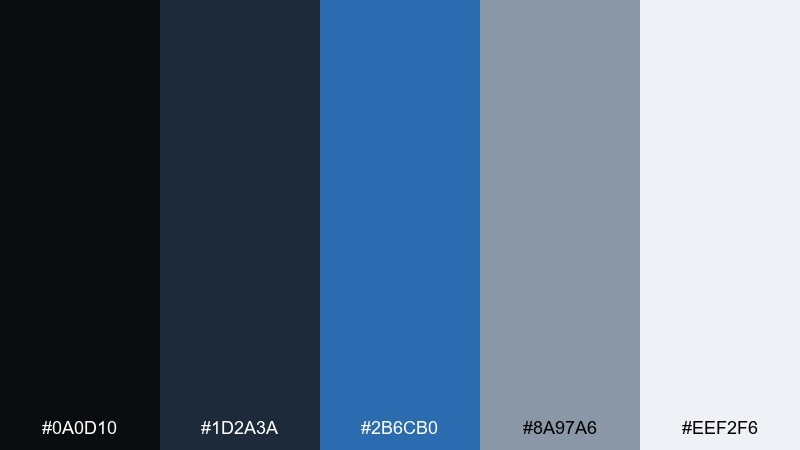 graphite azure black blue gray color palette with hex codes