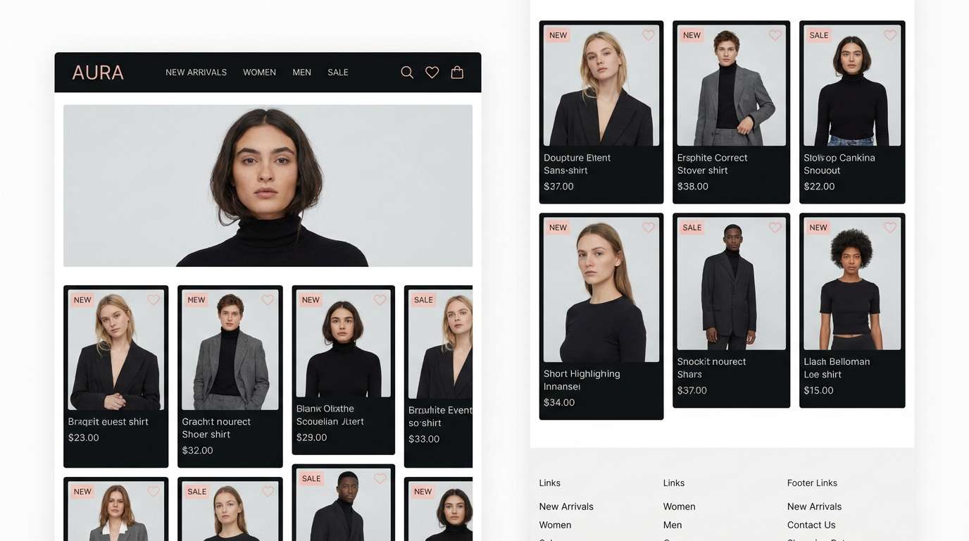 fashion ecommerce ui mockup