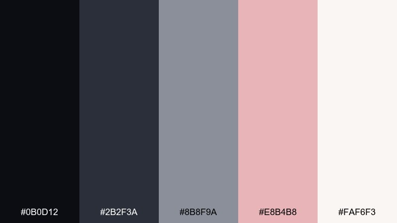 graphite blush color palette with hex codes