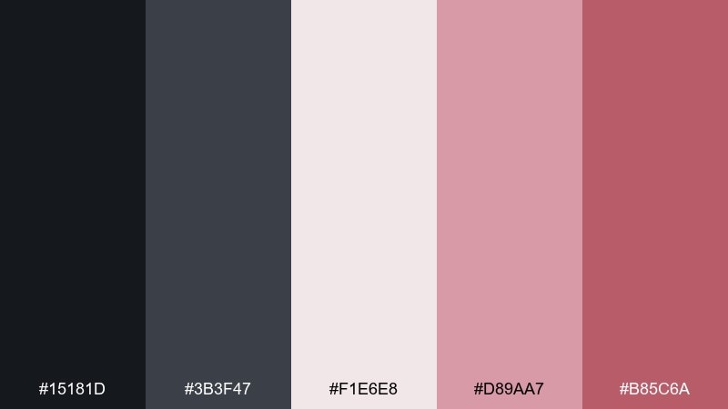 graphite blush modern color palette with hex codes