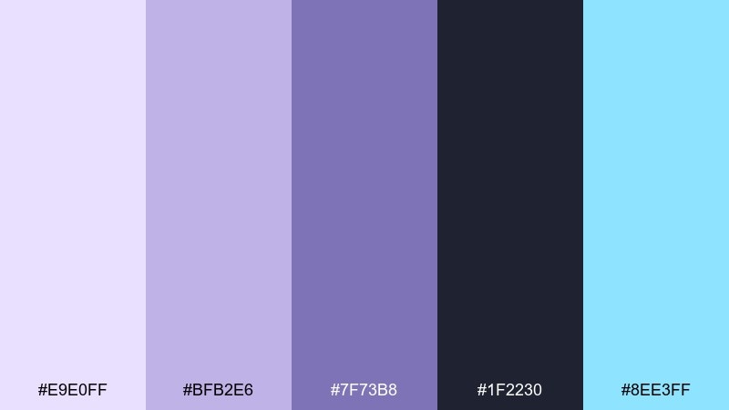 graphite lilac tech color palette with hex codes