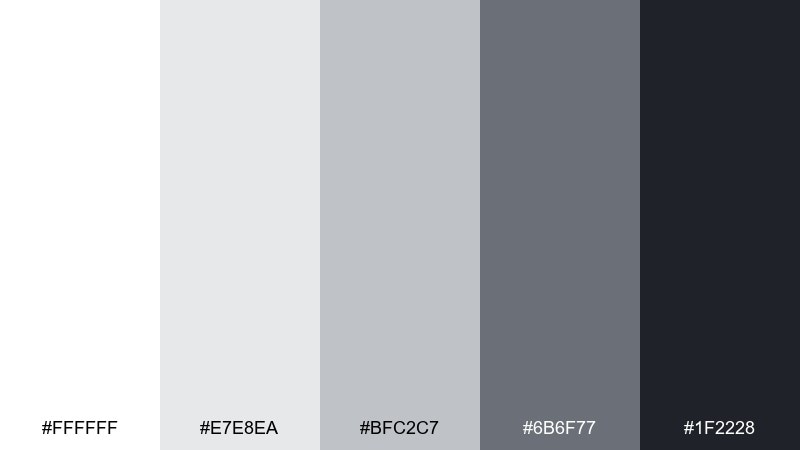 graphite mist color palette with hex codes
