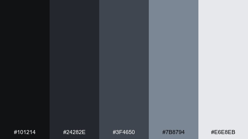graphite nebula eclipse color palette with hex codes