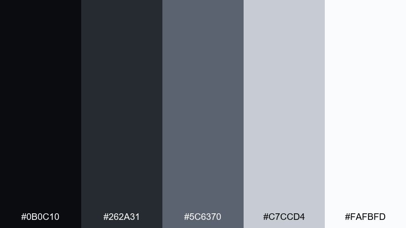 graphite pearl color palette with hex codes