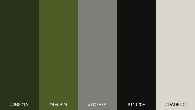 graphite pine contrast color palette with hex codes