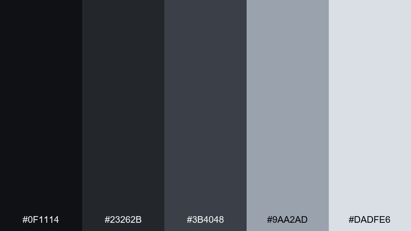 graphite whisper color palette with hex codes