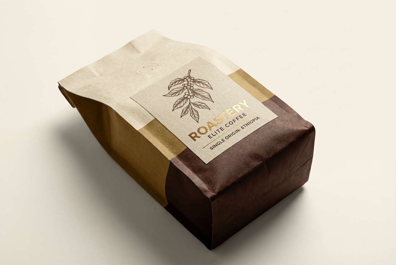 gold coffee bag