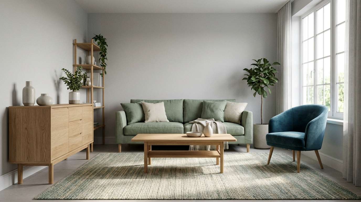 modern living room sage