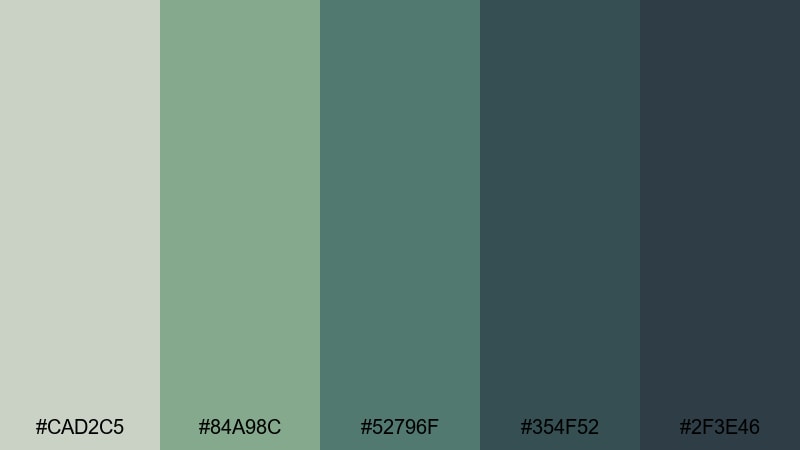 gray green neutral color palette with hex codes