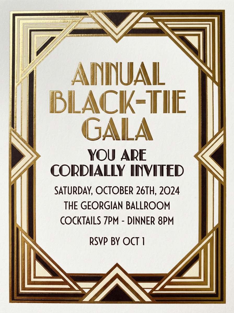 black tie gala invite