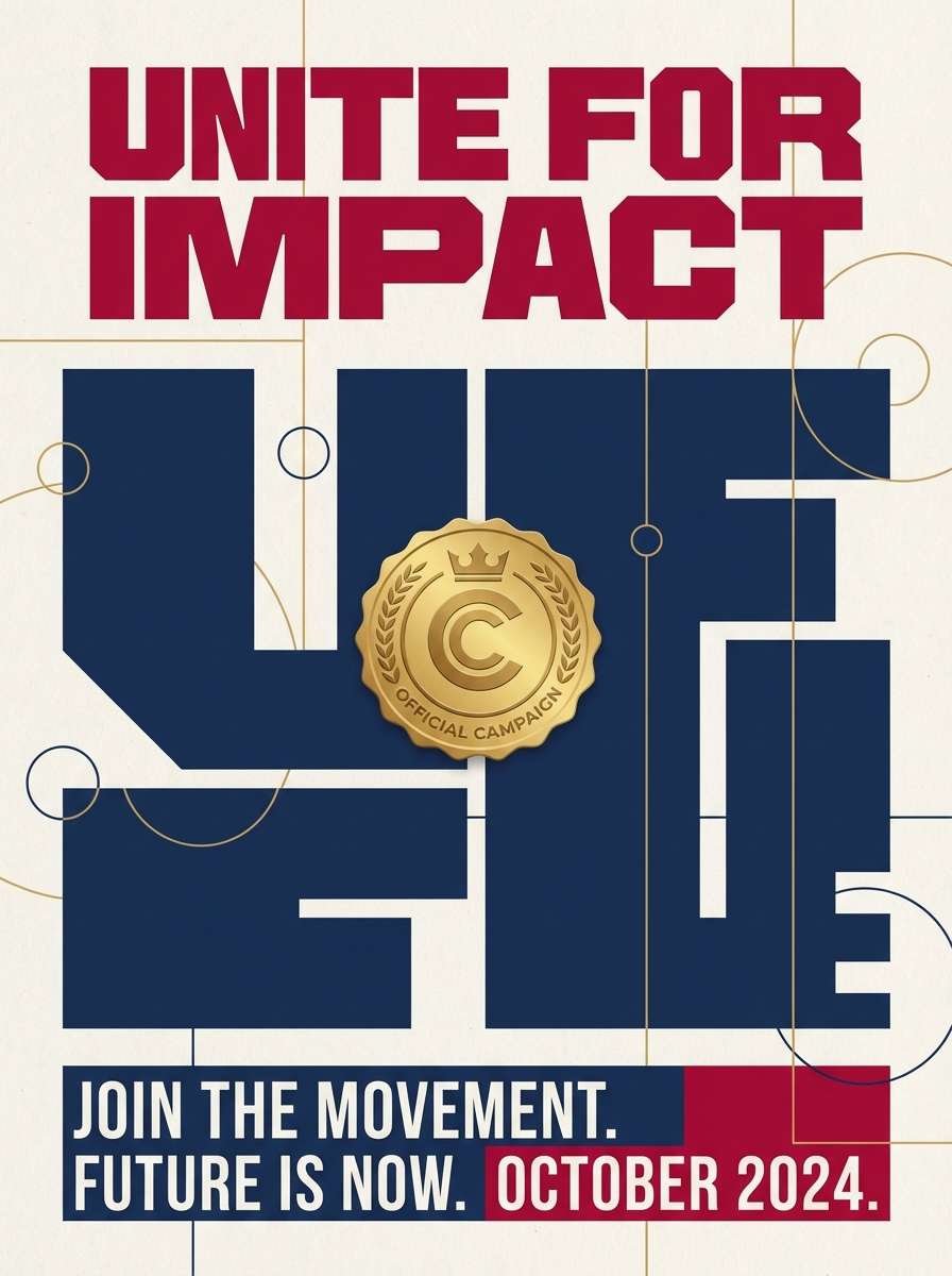 bold navy red poster