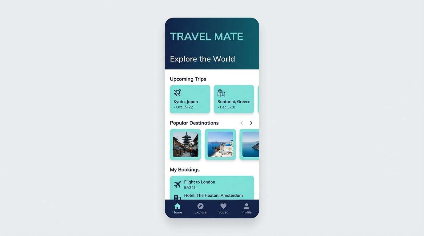 ocean travel app ui