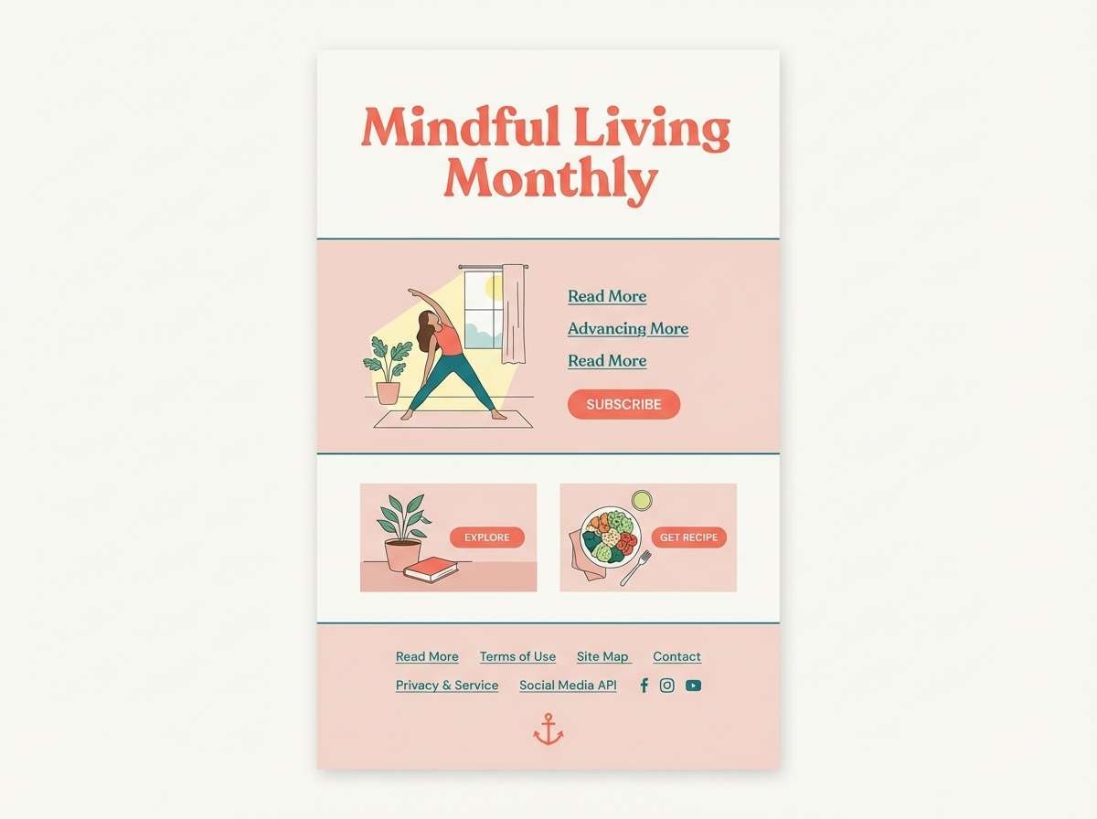 coral lifestyle newsletter layout