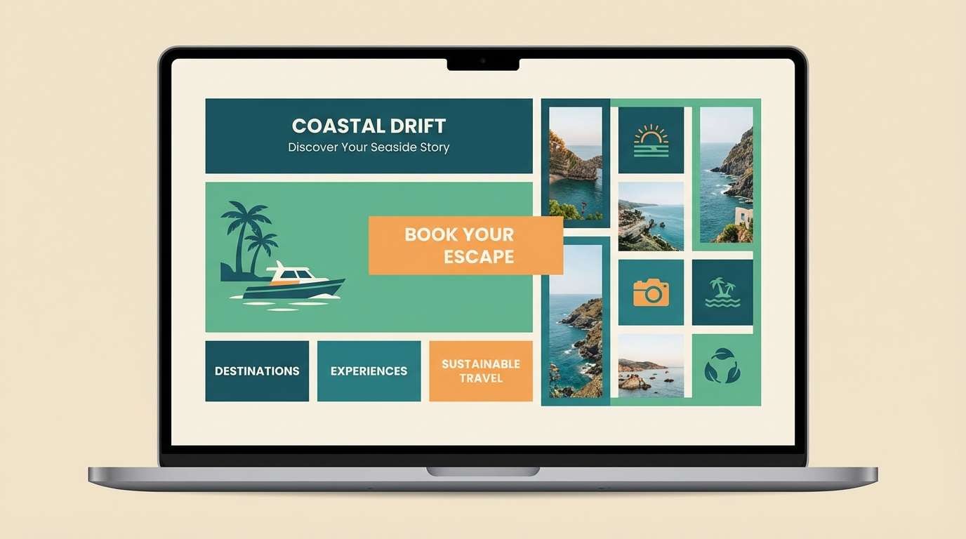 coastal landing ui mockup