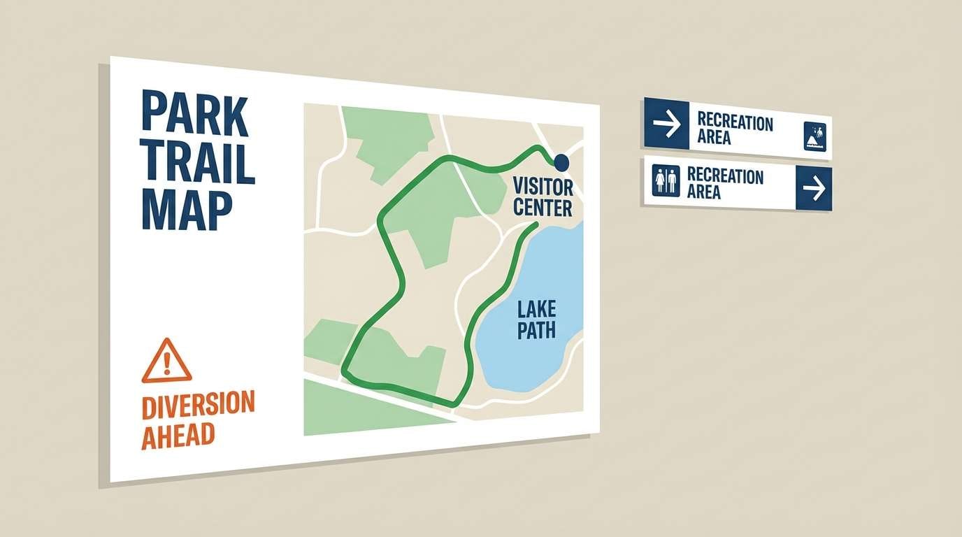 wayfinding signage graphic mockup