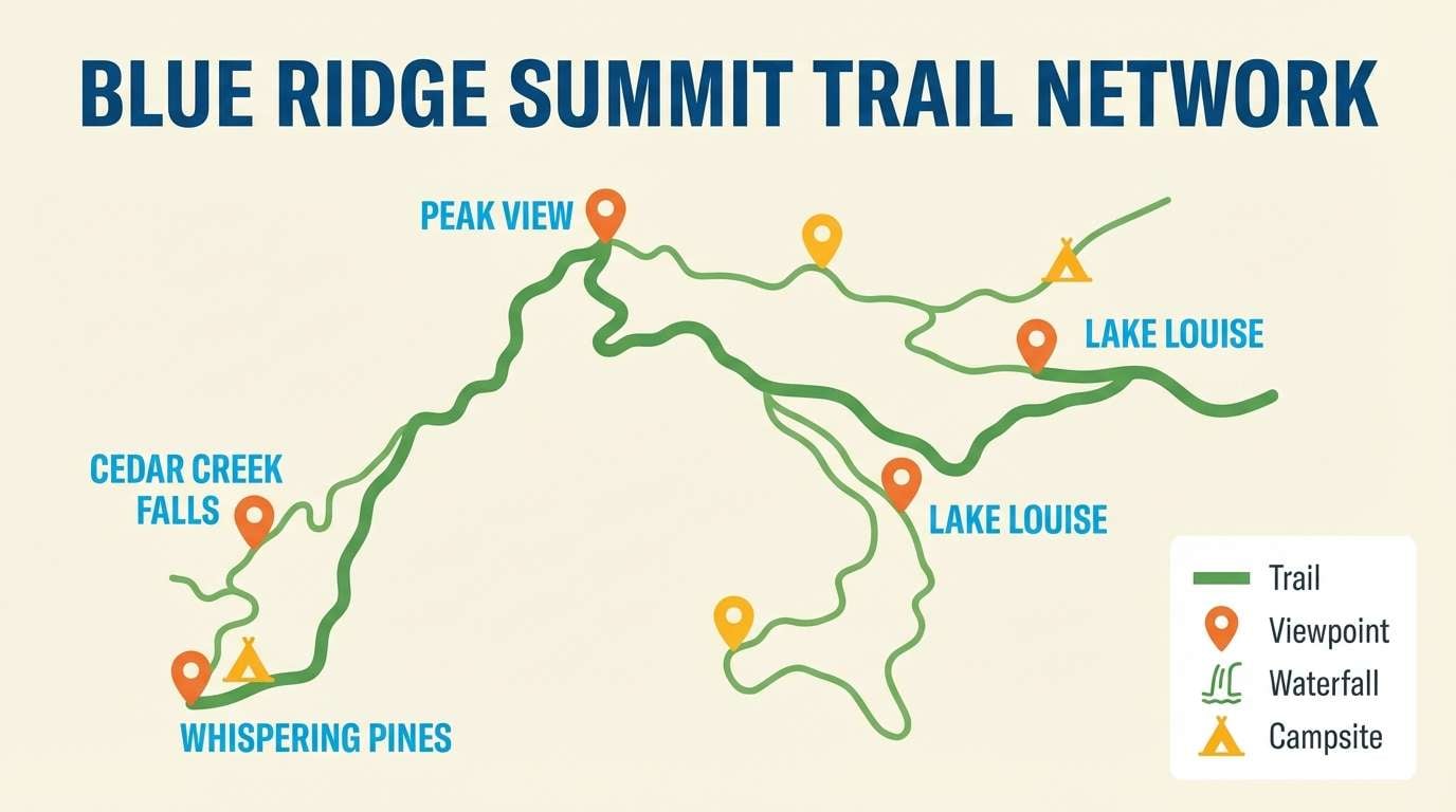 vector trail map infographic