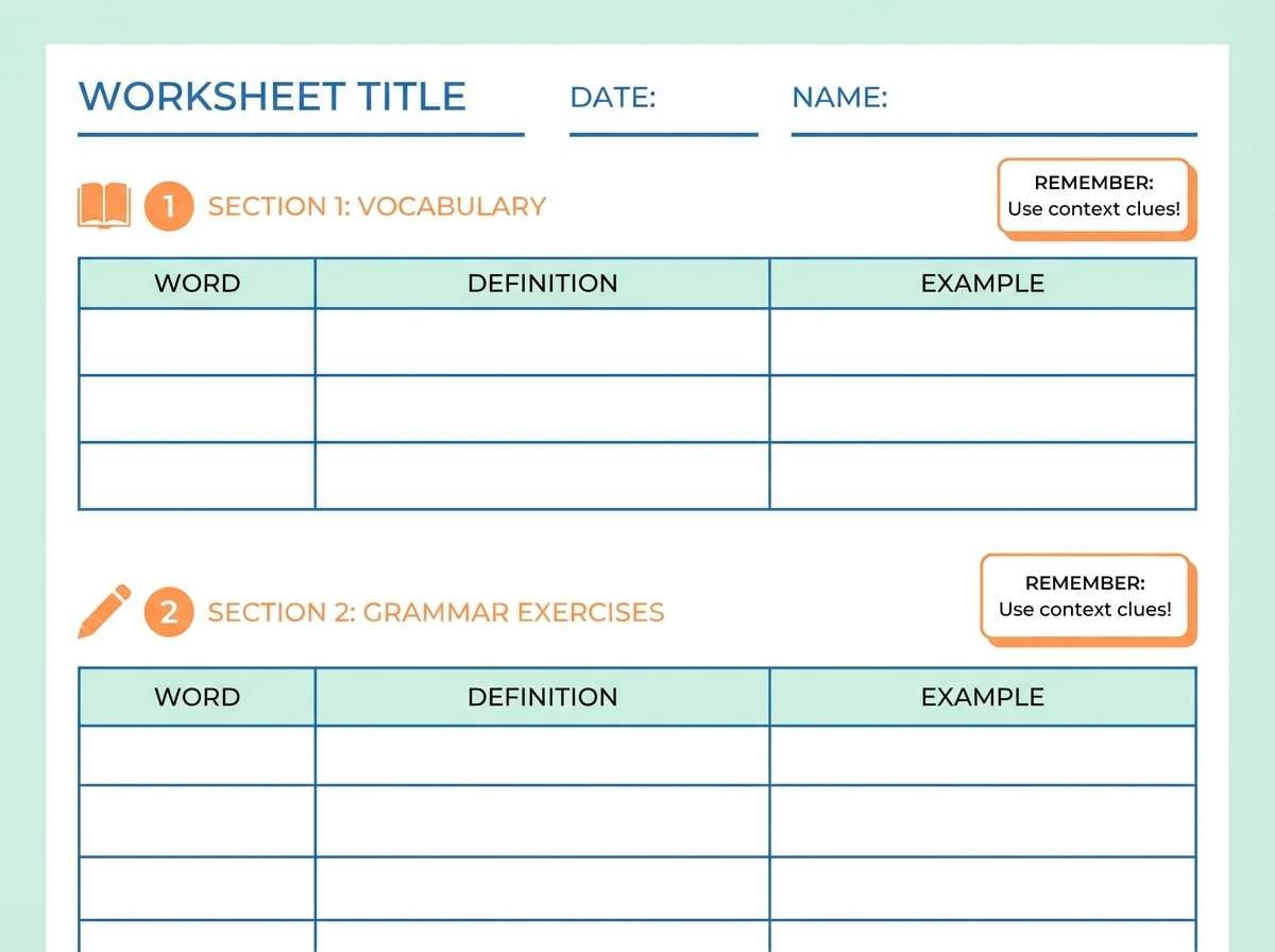 printable worksheet template