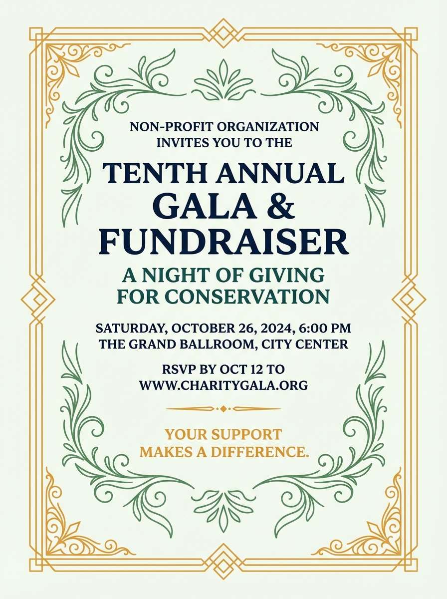 gala invitation layout