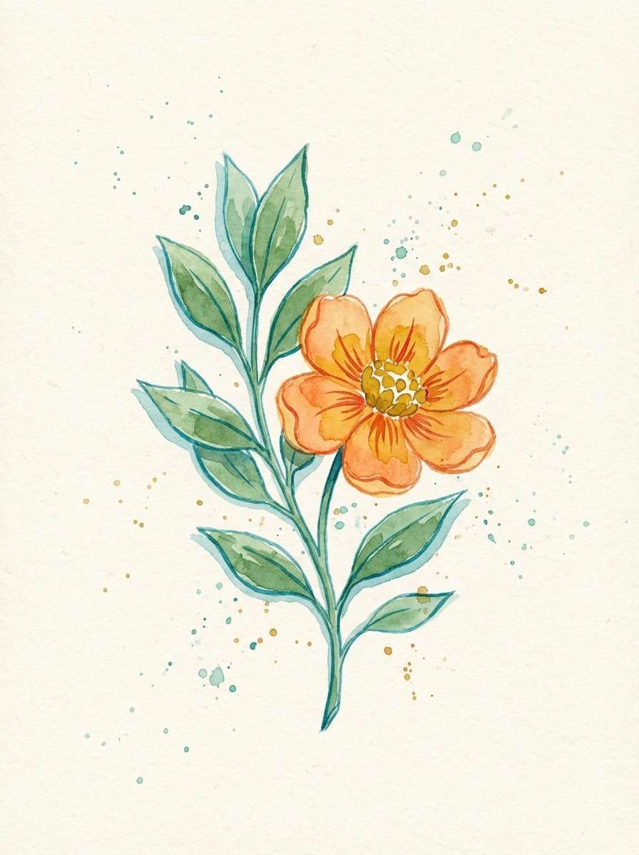 watercolor botanical spring print
