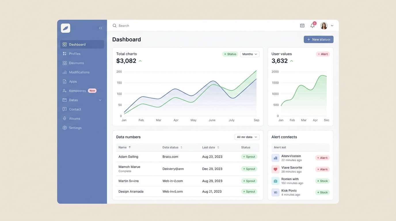 minimal saas dashboard ui