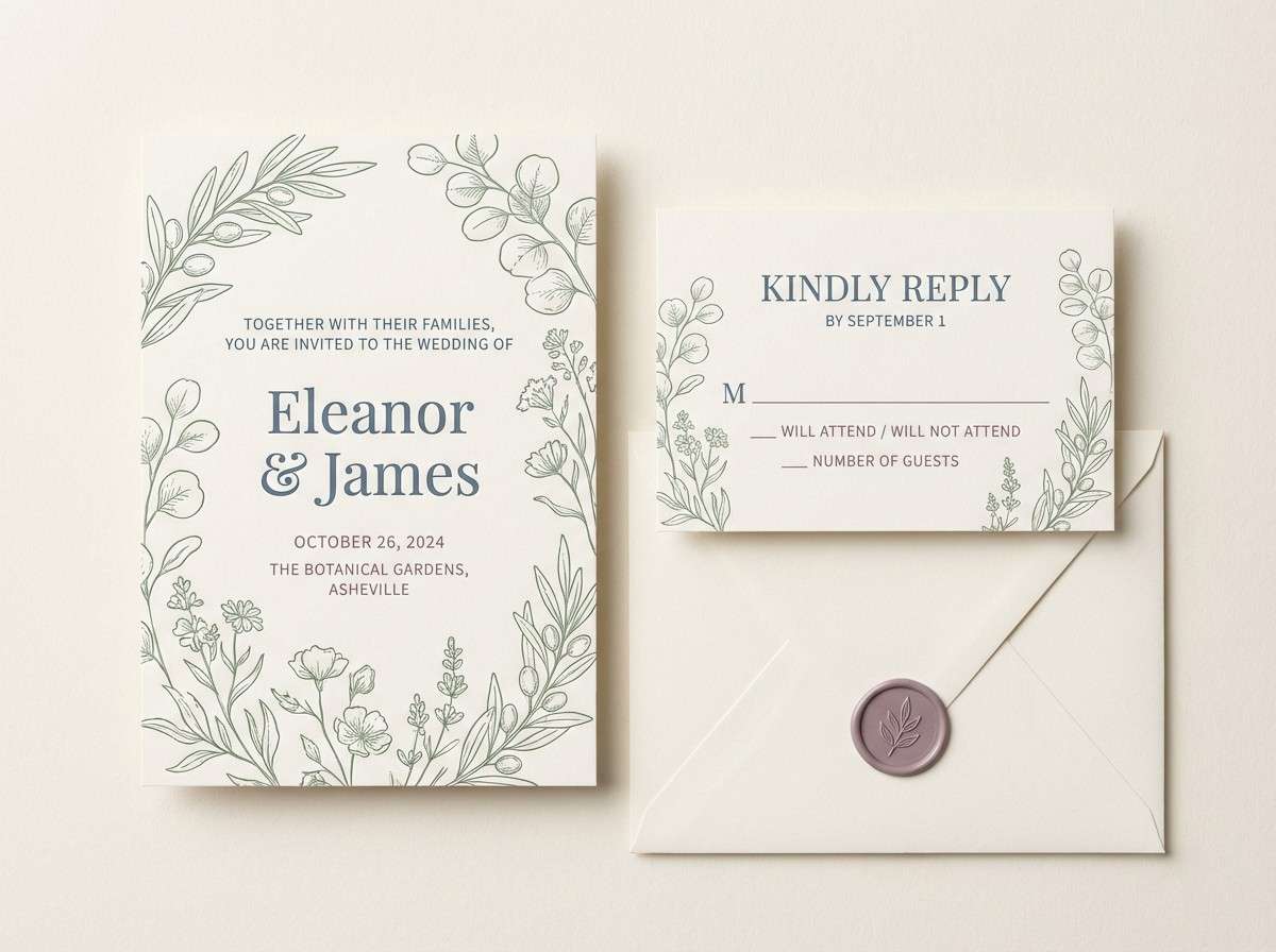 vintage wedding stationery
