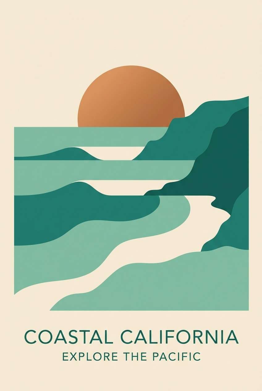 coastal travel poster
