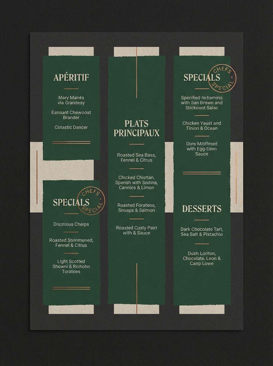 dark menu flyer