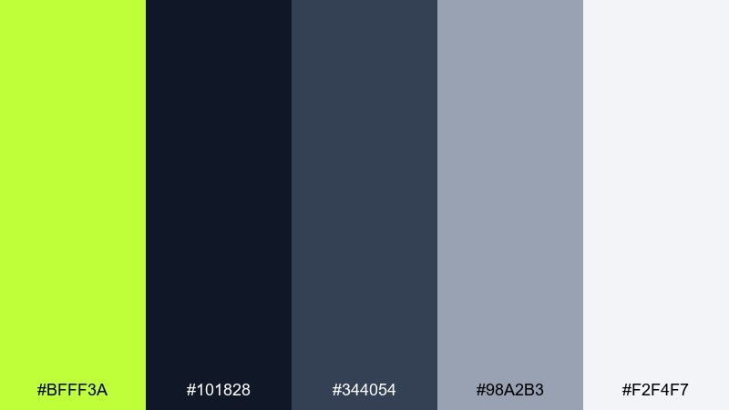 green flash ui color palette with hex codes