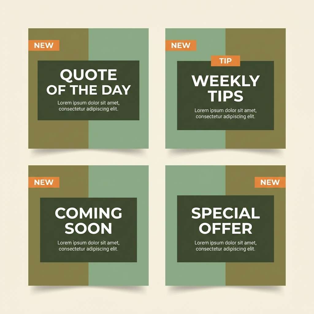 khaki social post templates