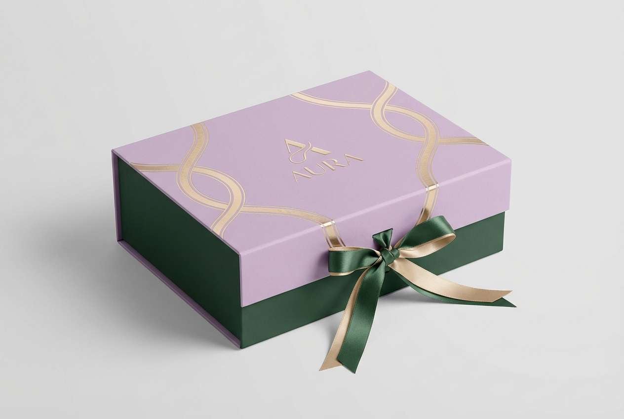 gift box in forest lavender