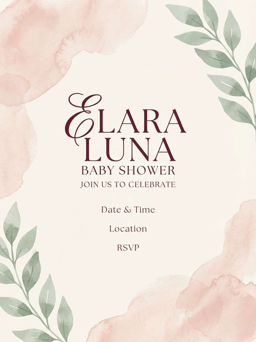 soft baby shower invitation