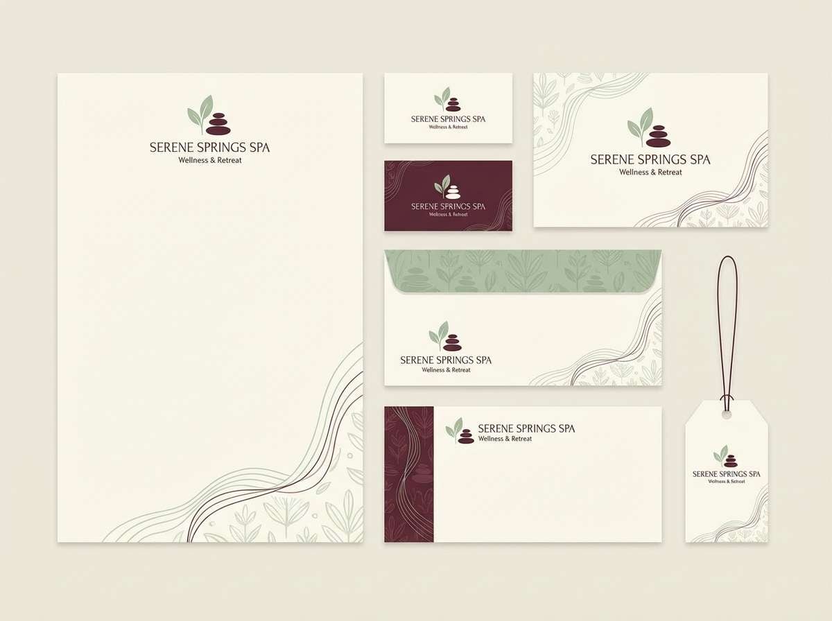 spa branding stationery layout