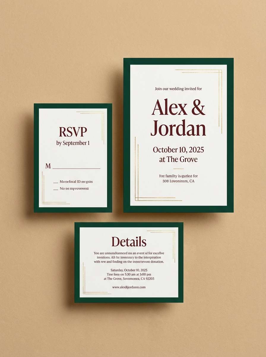 fall wedding invitation design