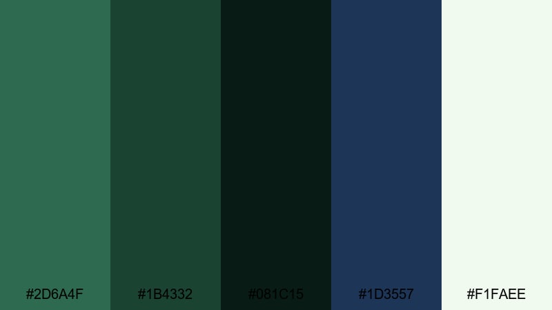 green navy professional color palette with hex codes