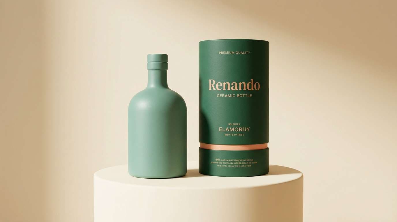 skincare ad in green peach