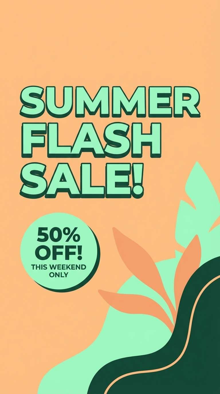 instagram story in green peach