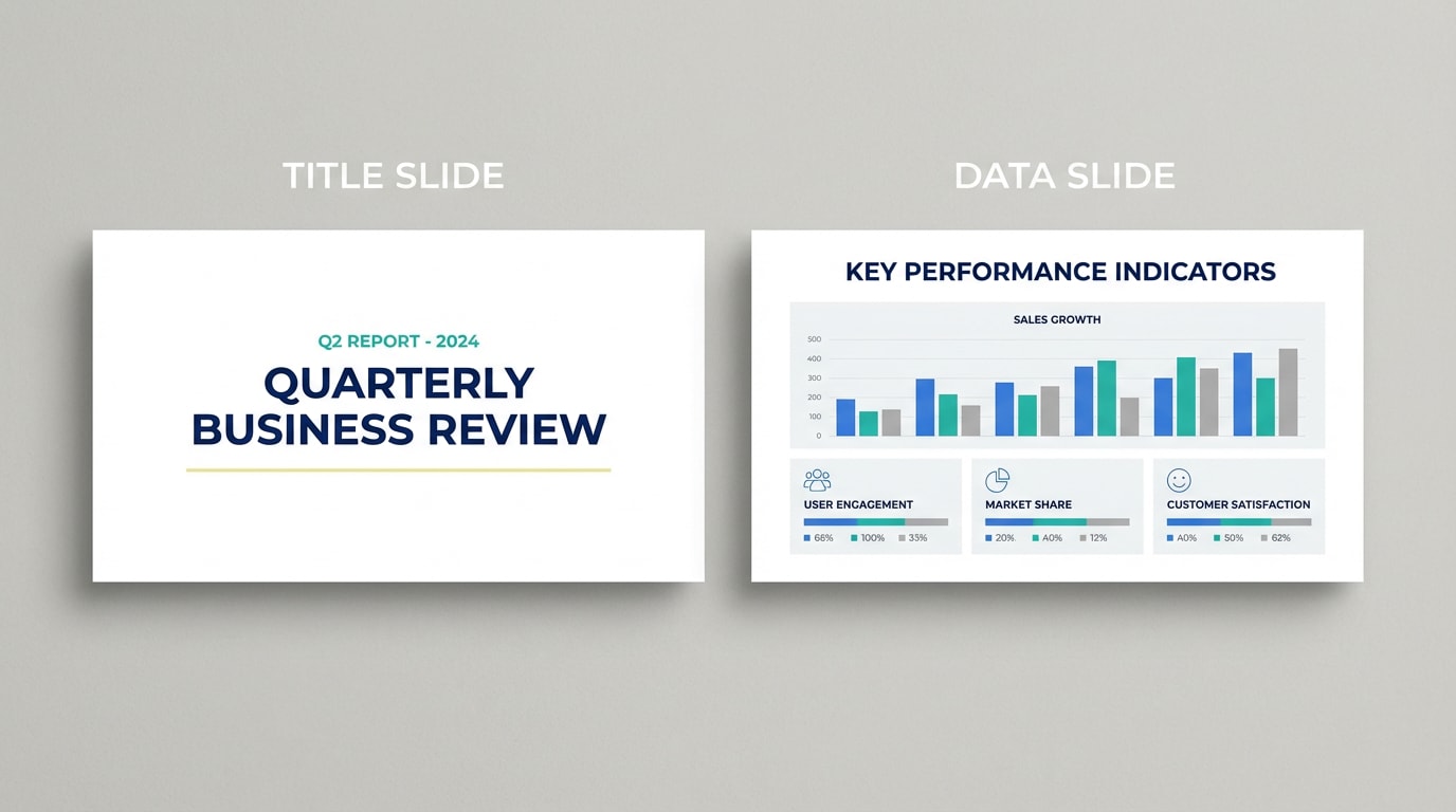 green presentation slide deck