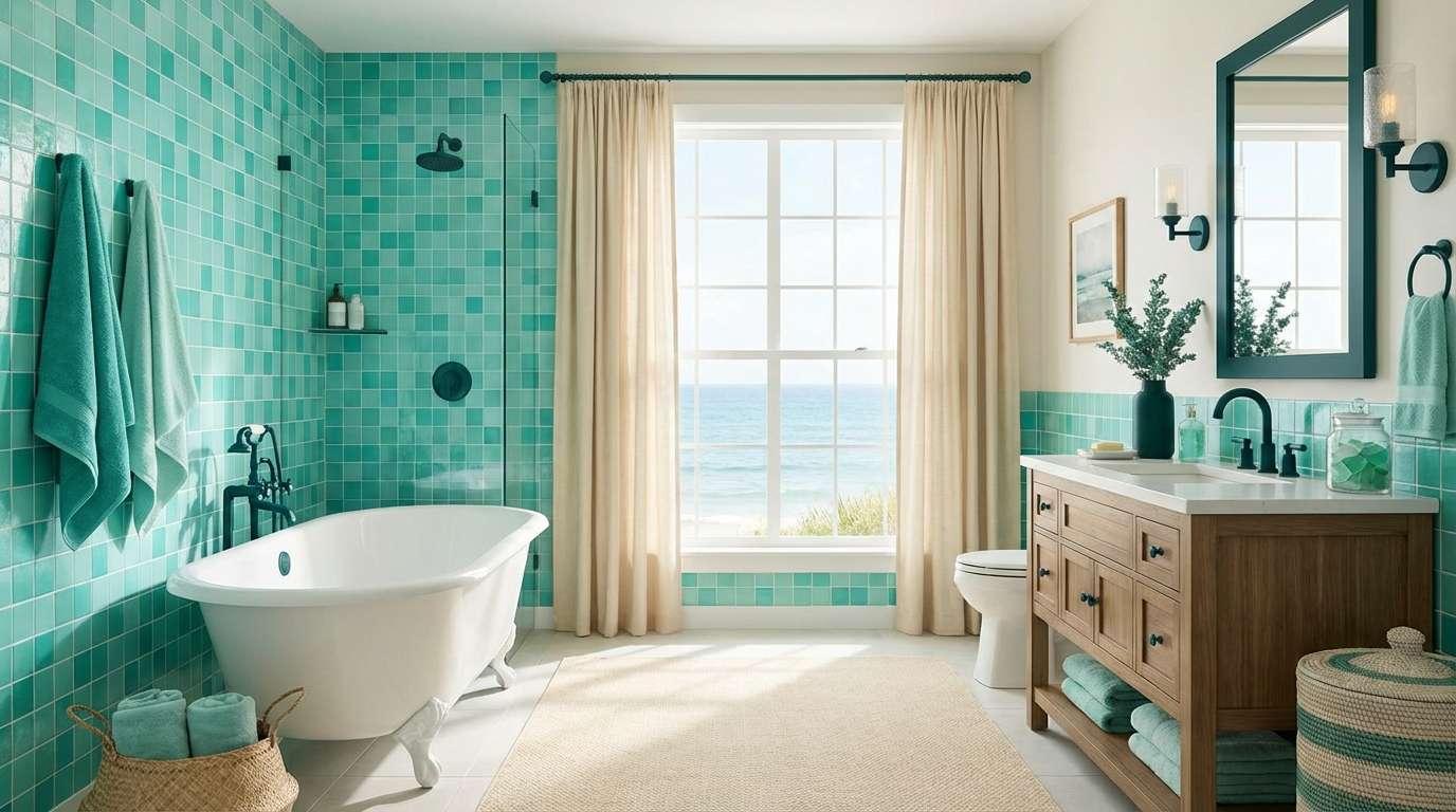sea glass mint bathroom