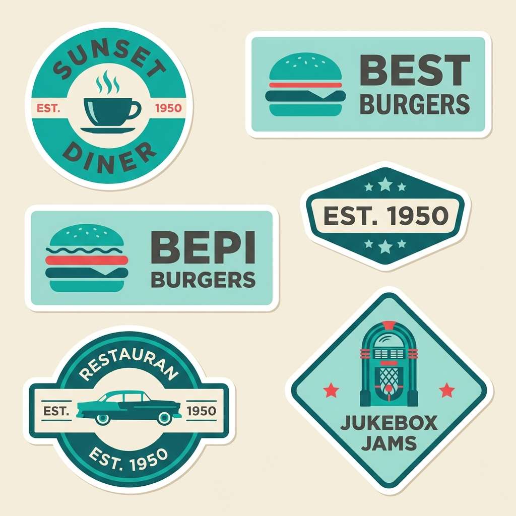 retro diner stickers