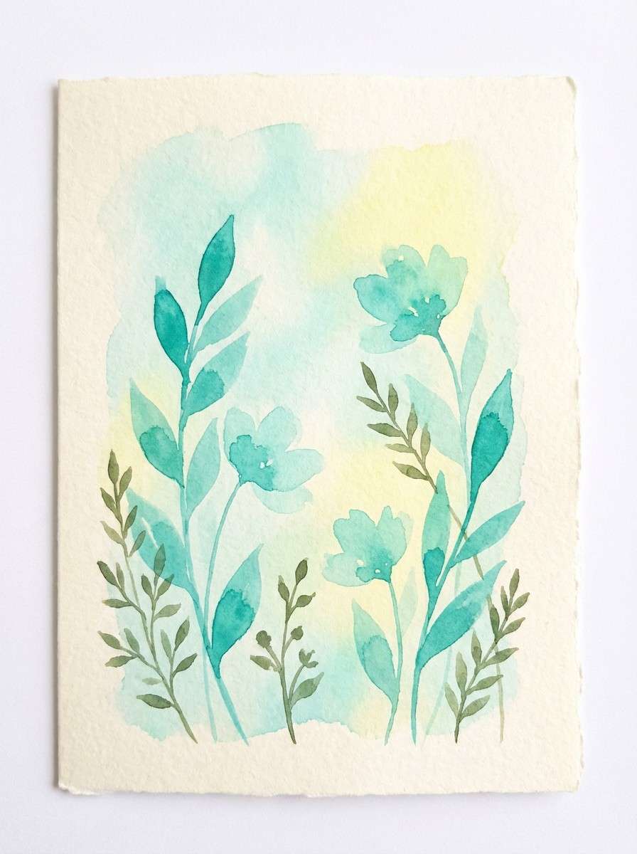 watercolor meadow card