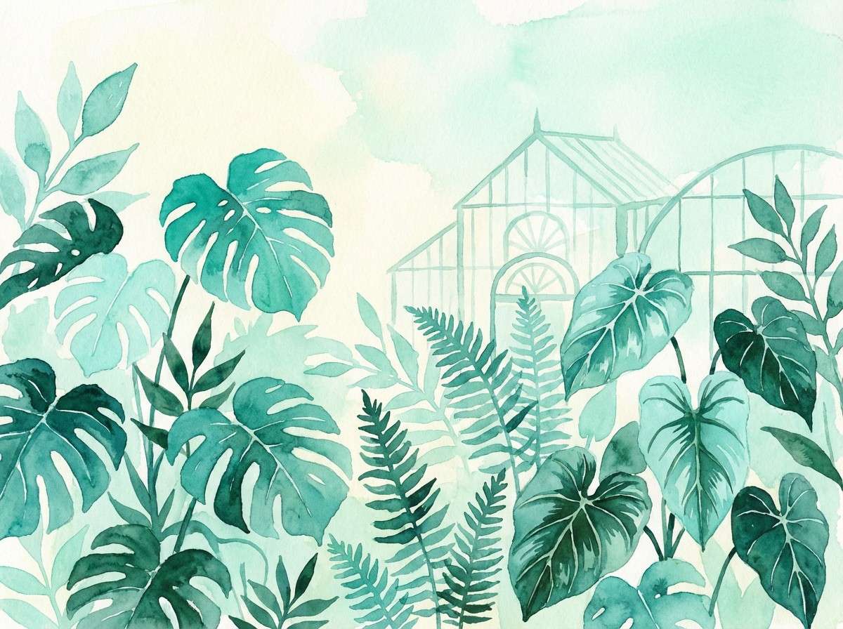 botanical watercolor leaves