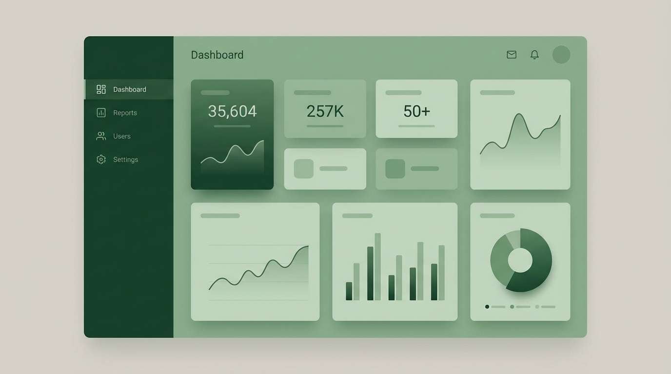 green palette ui dashboard mockup